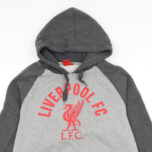Liverpool FC Mens Grey Polyester Pullover Hoodie Size L - Liverpool Football Club