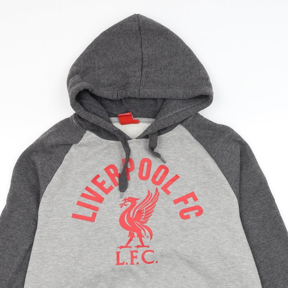 Liverpool FC Mens Grey Polyester Pullover Hoodie Size L - Liverpool Football Club