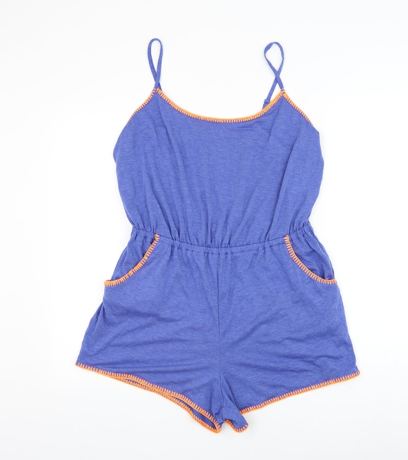Papaya Womens Blue Polyester Playsuit One-Piece Size 16 Pullover