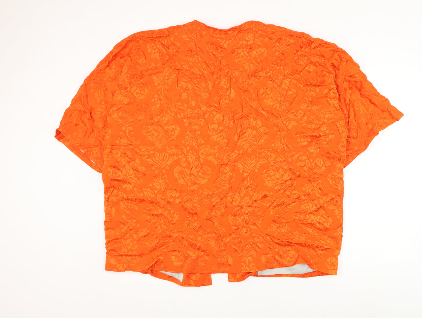 River Island Womens Orange V-Neck Geometric Viscose Cardigan Jumper Size S