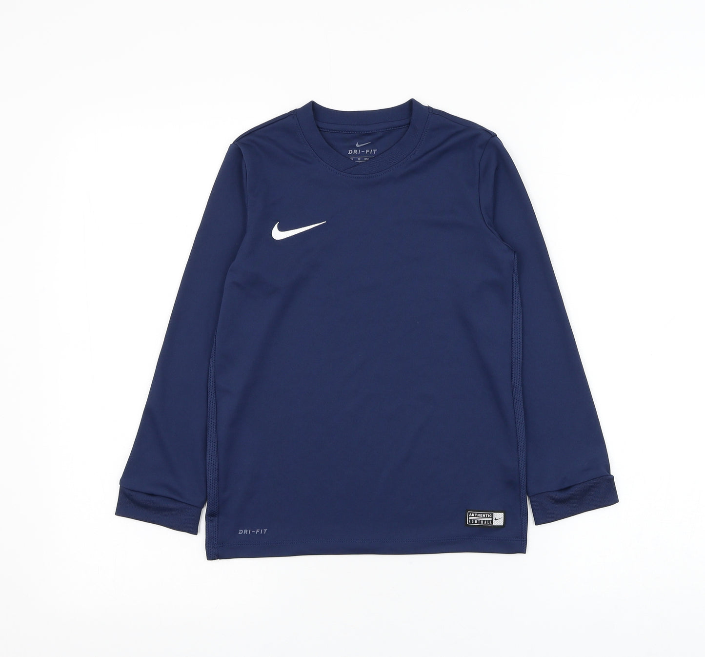 Nike Boys Blue Polyester Pullover T-Shirt Size 8-9 Years Mock Neck Pullover