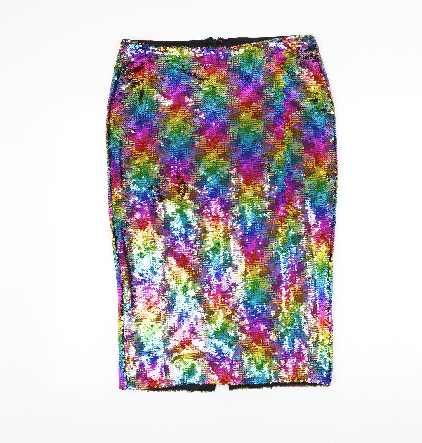 Savida Womens Multicoloured Argyle/Diamond Polyester Straight & Pencil Skirt Size M Zip
