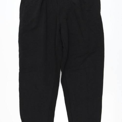 Crivit Mens Black Cotton Jogger Trousers Size 32 in L28 in Regular Drawstring