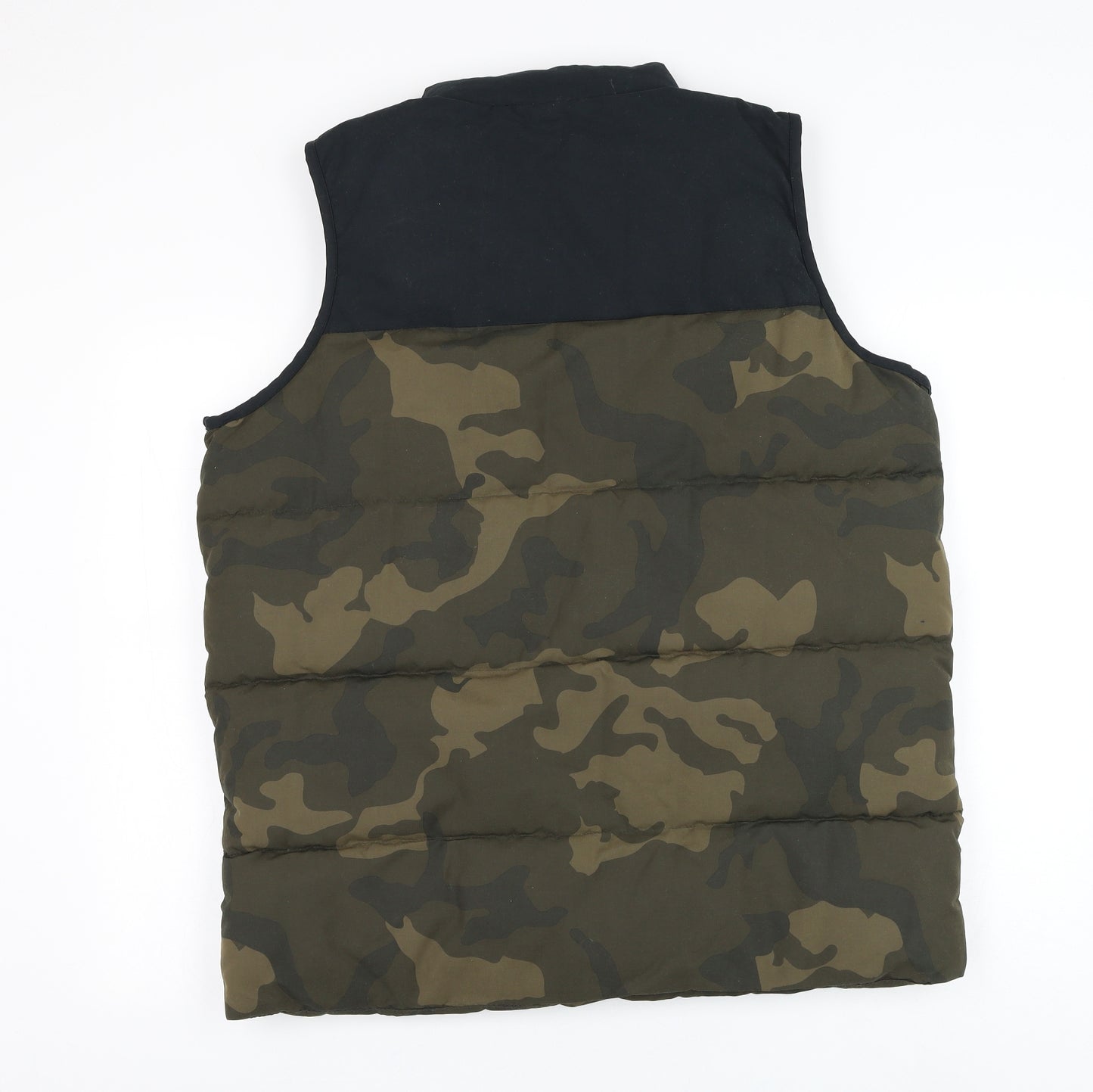 F&F Mens Green Camouflage Gilet Jacket Size L Zip