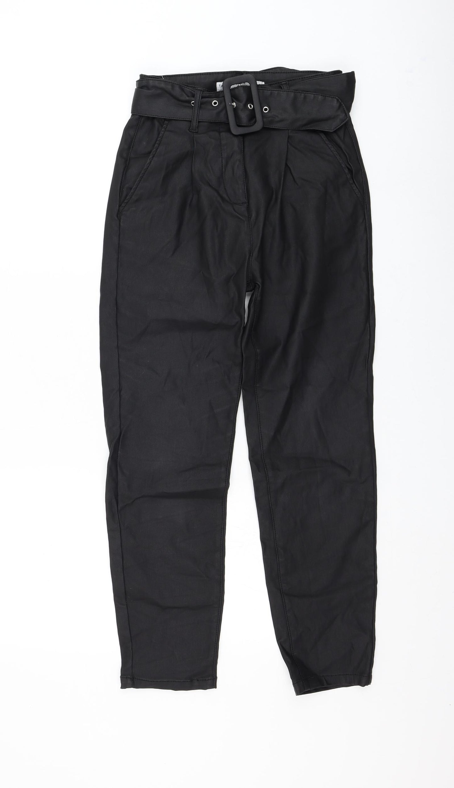 NEXT Womens Black Viscose Tapered Jeans Size 6 L25 in Regular Zip