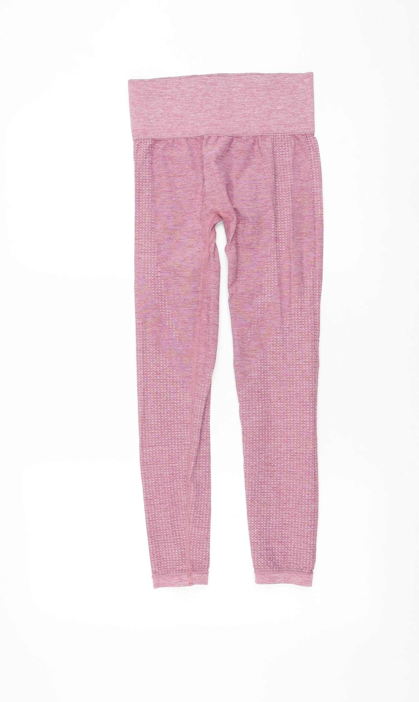 Preworn Womens Pink Polyester Compression Leggings Size 24 in L24 in Regular Pullover