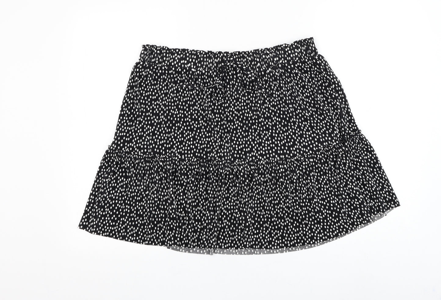Papaya Womens Black Polka Dot Polyester Skater Skirt Size 14