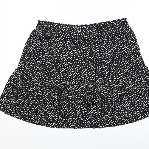 Papaya Womens Black Polka Dot Polyester Skater Skirt Size 14
