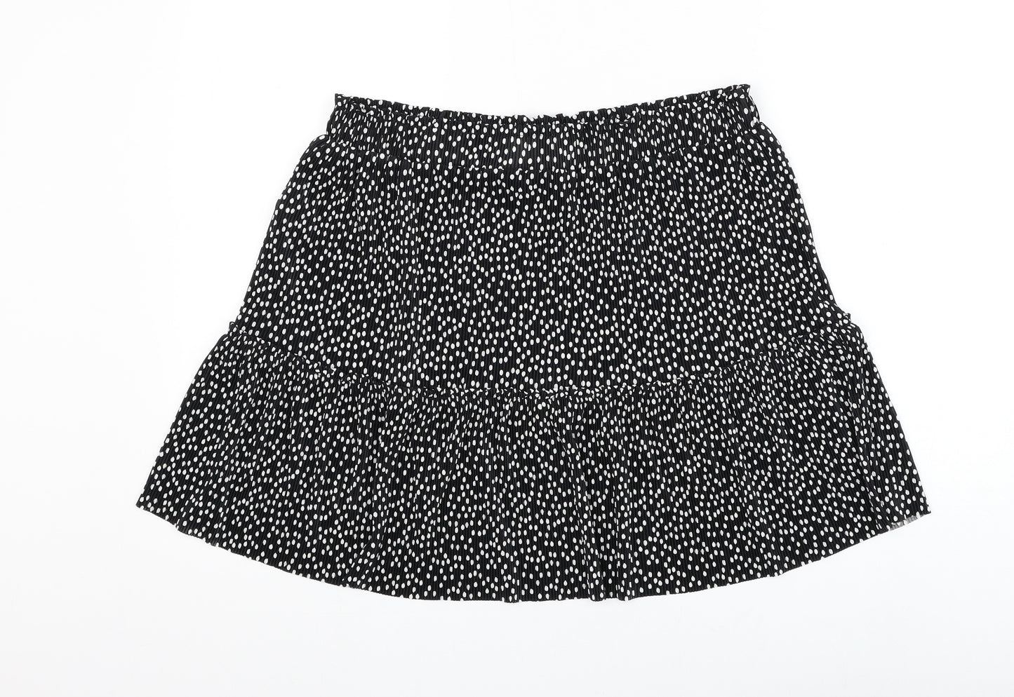 Papaya Womens Black Polka Dot Polyester Skater Skirt Size 14