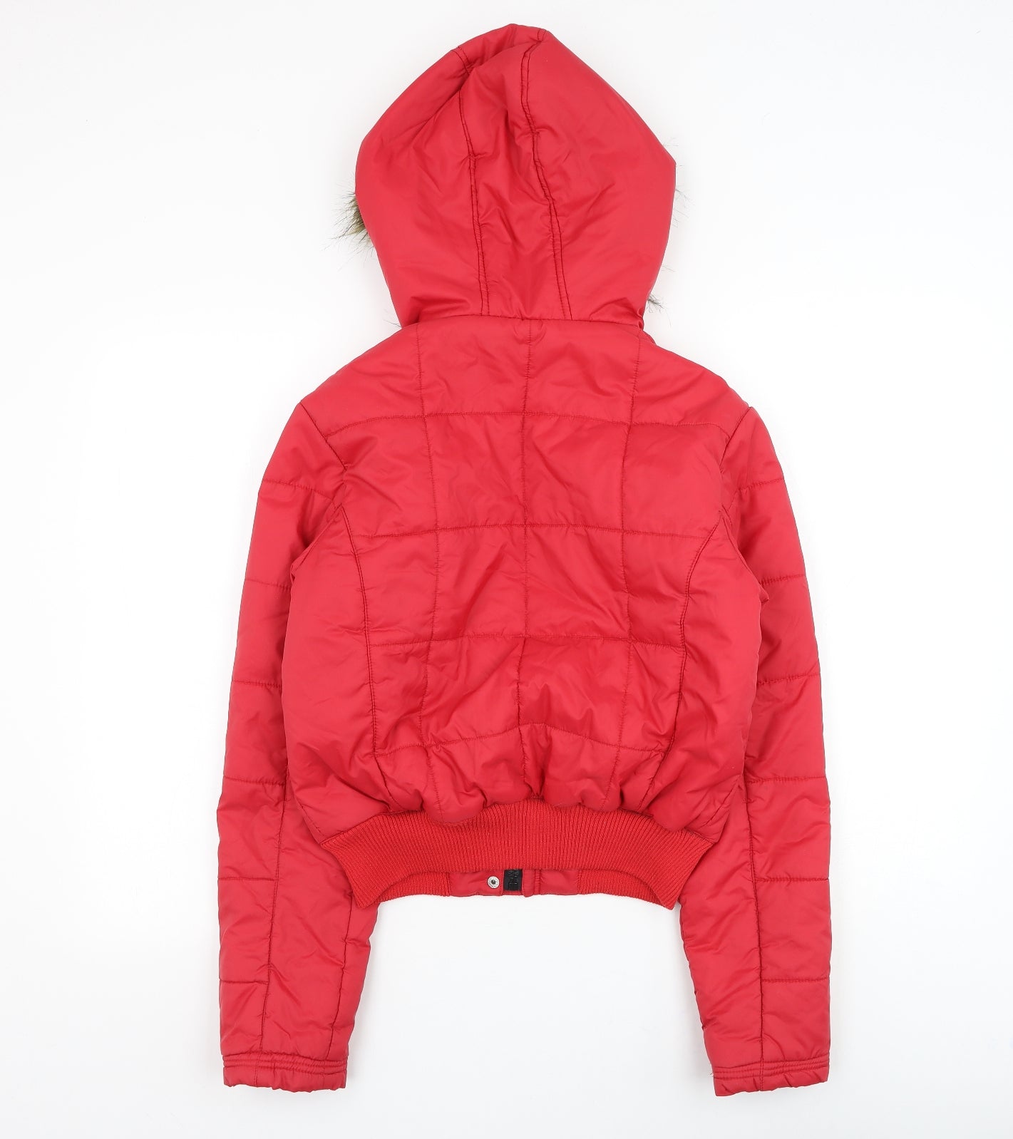 South Womens Red Quilted Coat Size 8 Zip