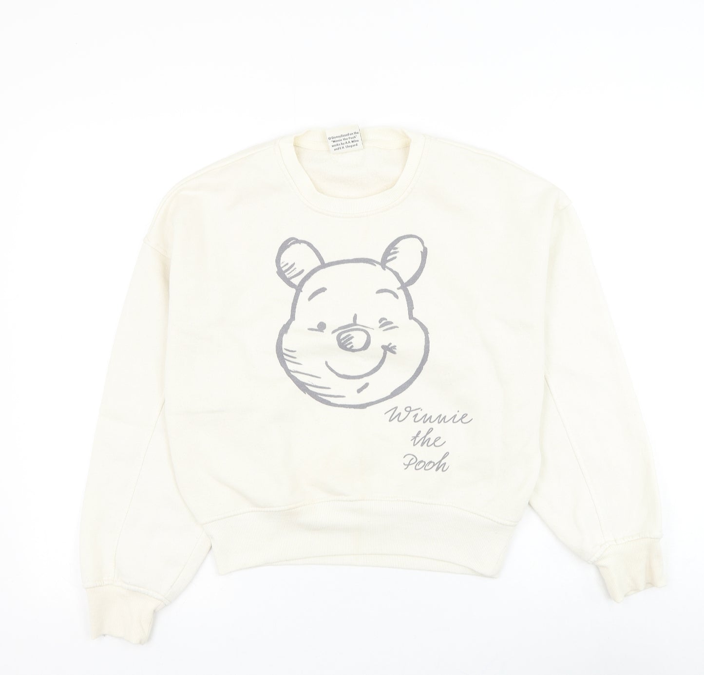Primark Womens White Polyester Pullover Sweatshirt Size 6 Pullover - Winnie The Pooh