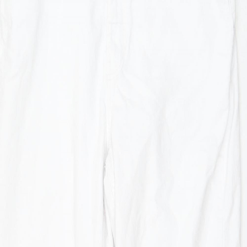 Primark Womens White Cotton Mom Jeans Size 16 L28 in Regular Zip