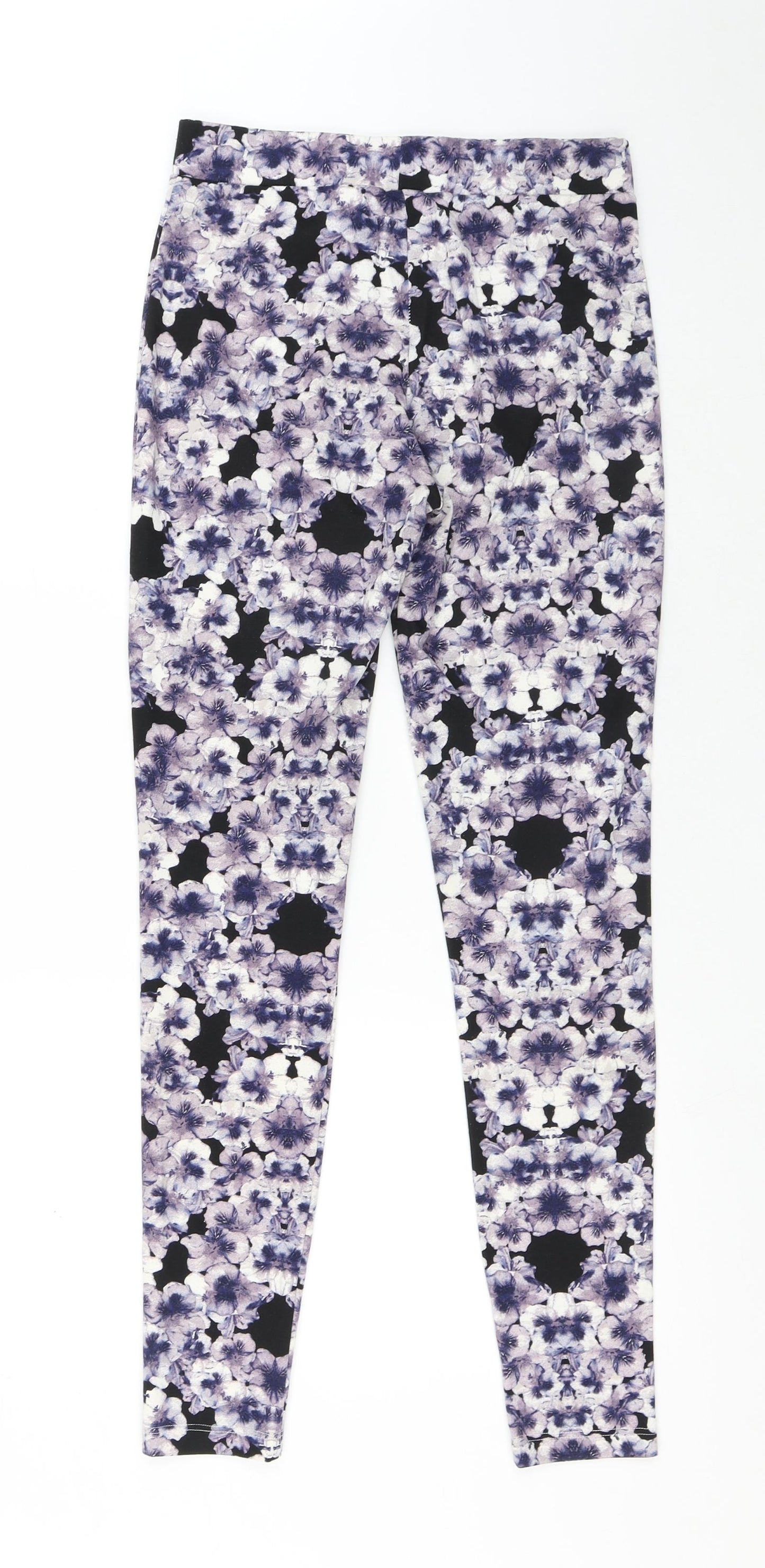 H&M Womens Multicoloured Floral Polyester Jogger Leggings Size S L29 in - Flowers