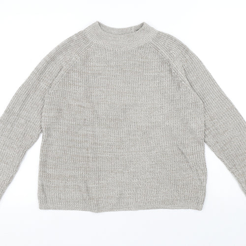 H&M Womens Beige Round Neck Acrylic Pullover Jumper Size S