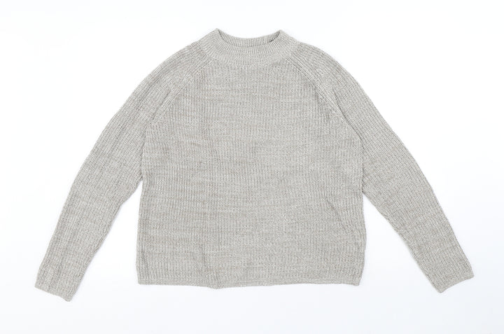 H&M Womens Beige Round Neck Acrylic Pullover Jumper Size S