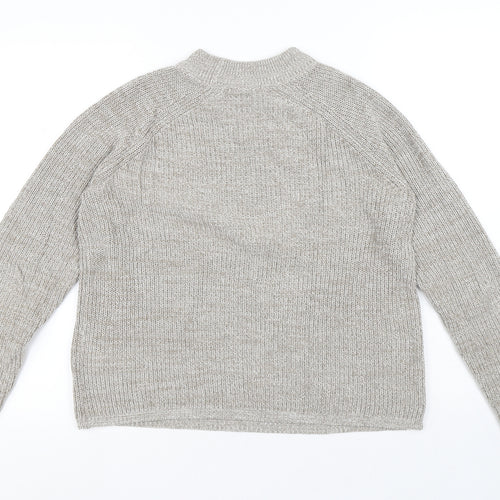 H&M Womens Beige Round Neck Acrylic Pullover Jumper Size S