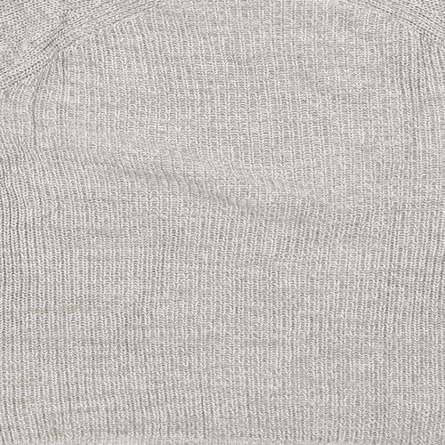 H&M Womens Beige Round Neck Acrylic Pullover Jumper Size S