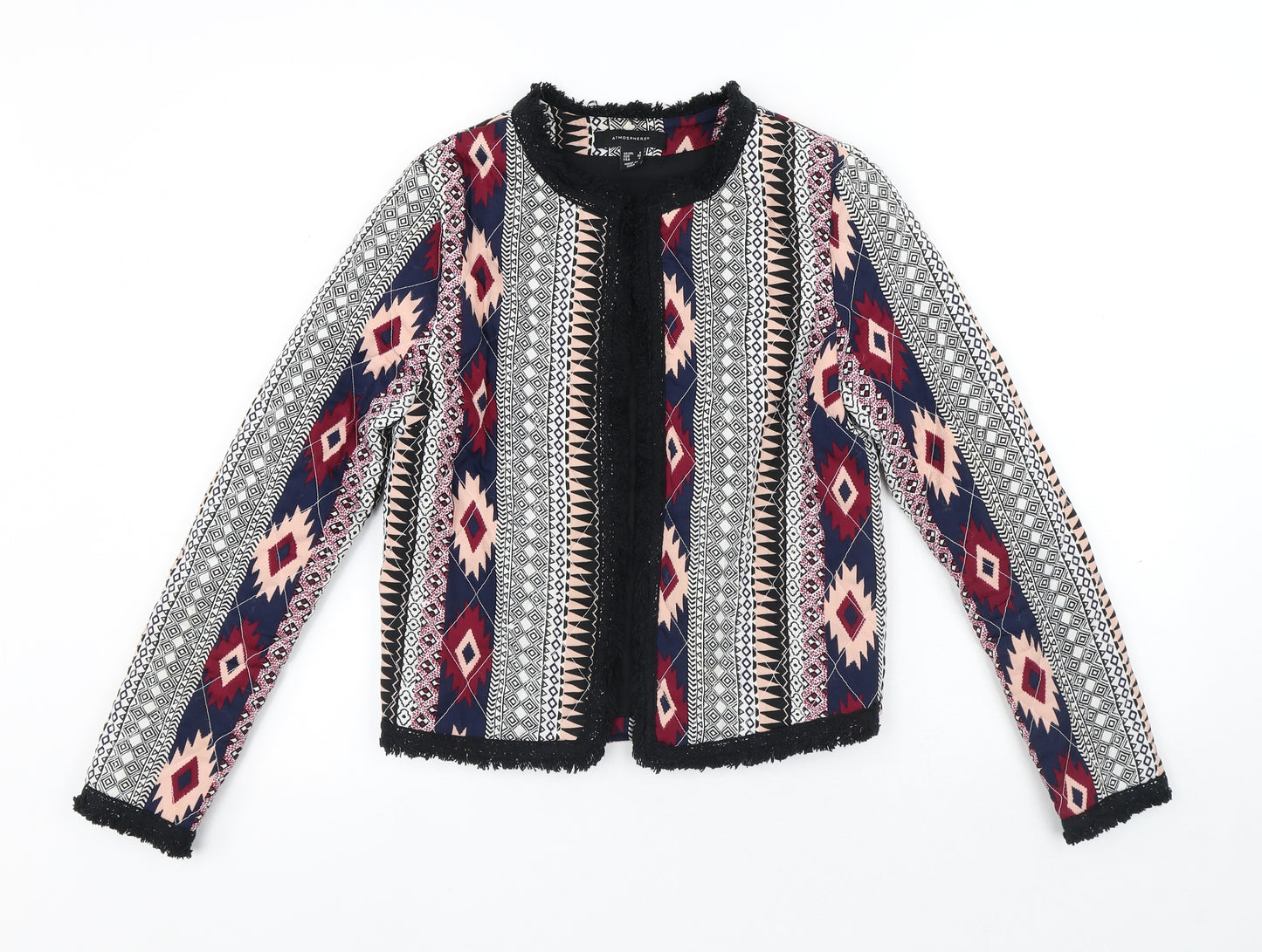 Atmosphere Womens Multicoloured Geometric Jacket Size 8