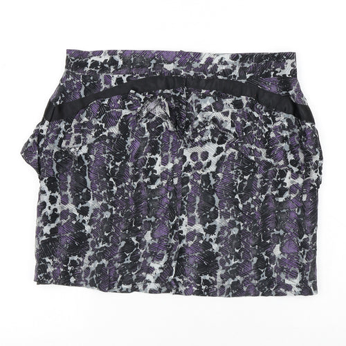 Atmosphere Womens Purple Viscose A-Line Skirt Size 10 Zip