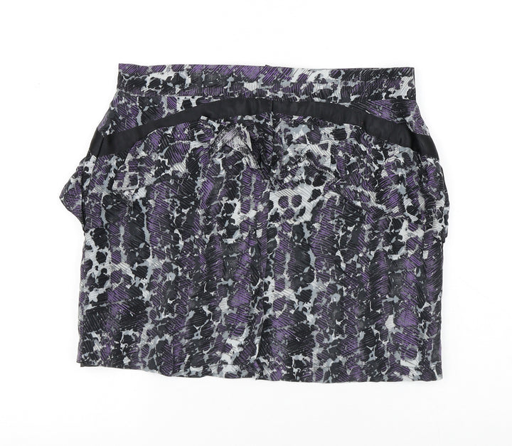 Atmosphere Womens Purple Viscose A-Line Skirt Size 10 Zip