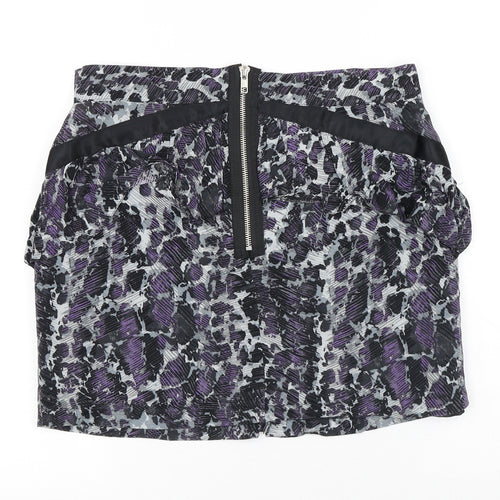 Atmosphere Womens Purple Viscose A-Line Skirt Size 10 Zip