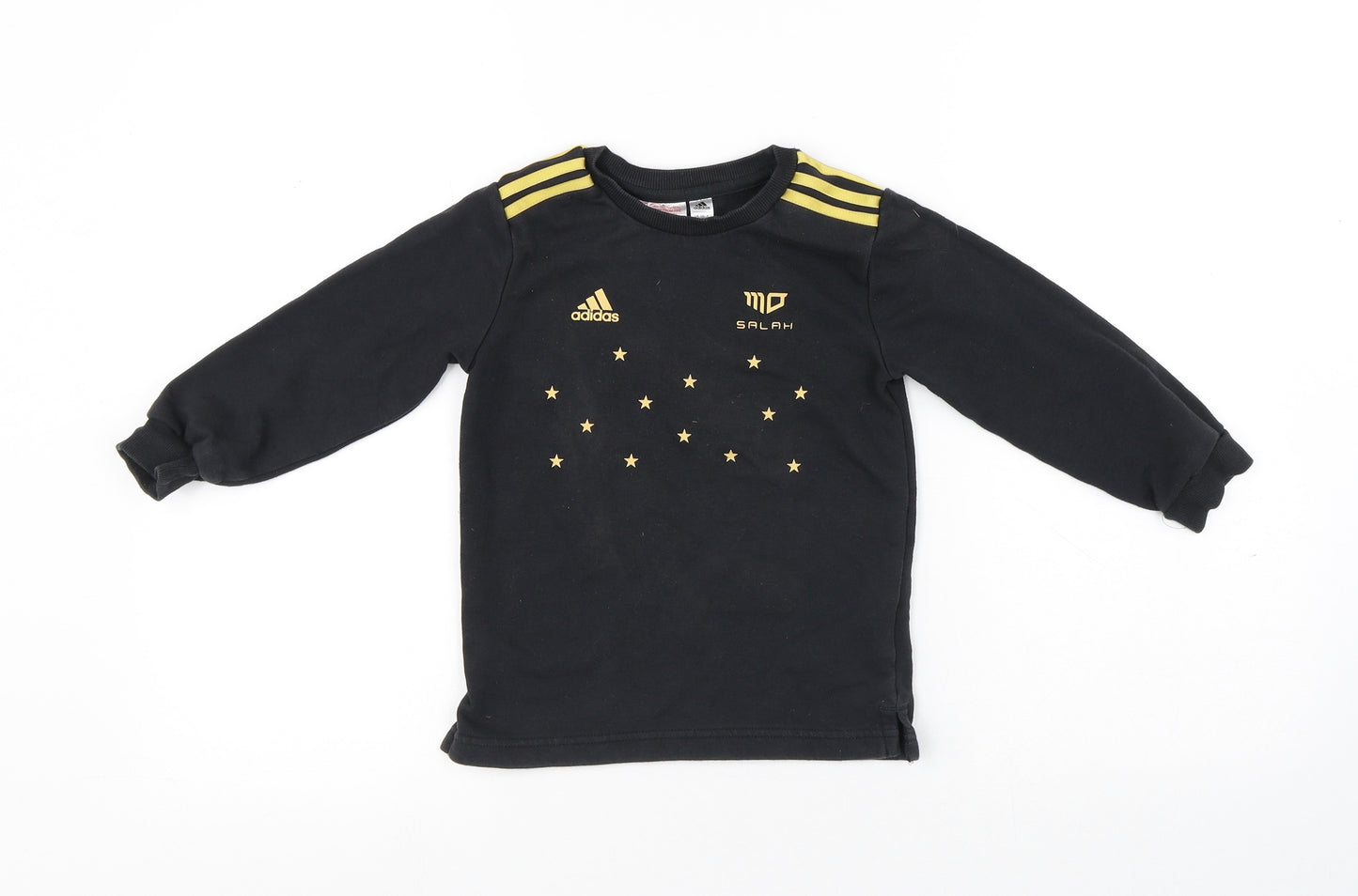 adidas Boys Black Cotton Pullover Sweatshirt Size 3-4 Years - Salah