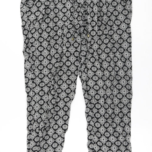 BAF Womens Multicoloured Geometric Viscose Trousers Size 10 L27 in Regular
