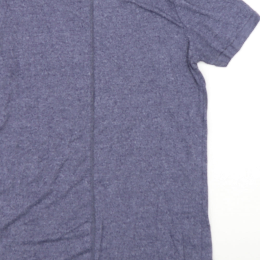 Papaya Womens Blue Viscose Basic T-Shirt Size S V-Neck