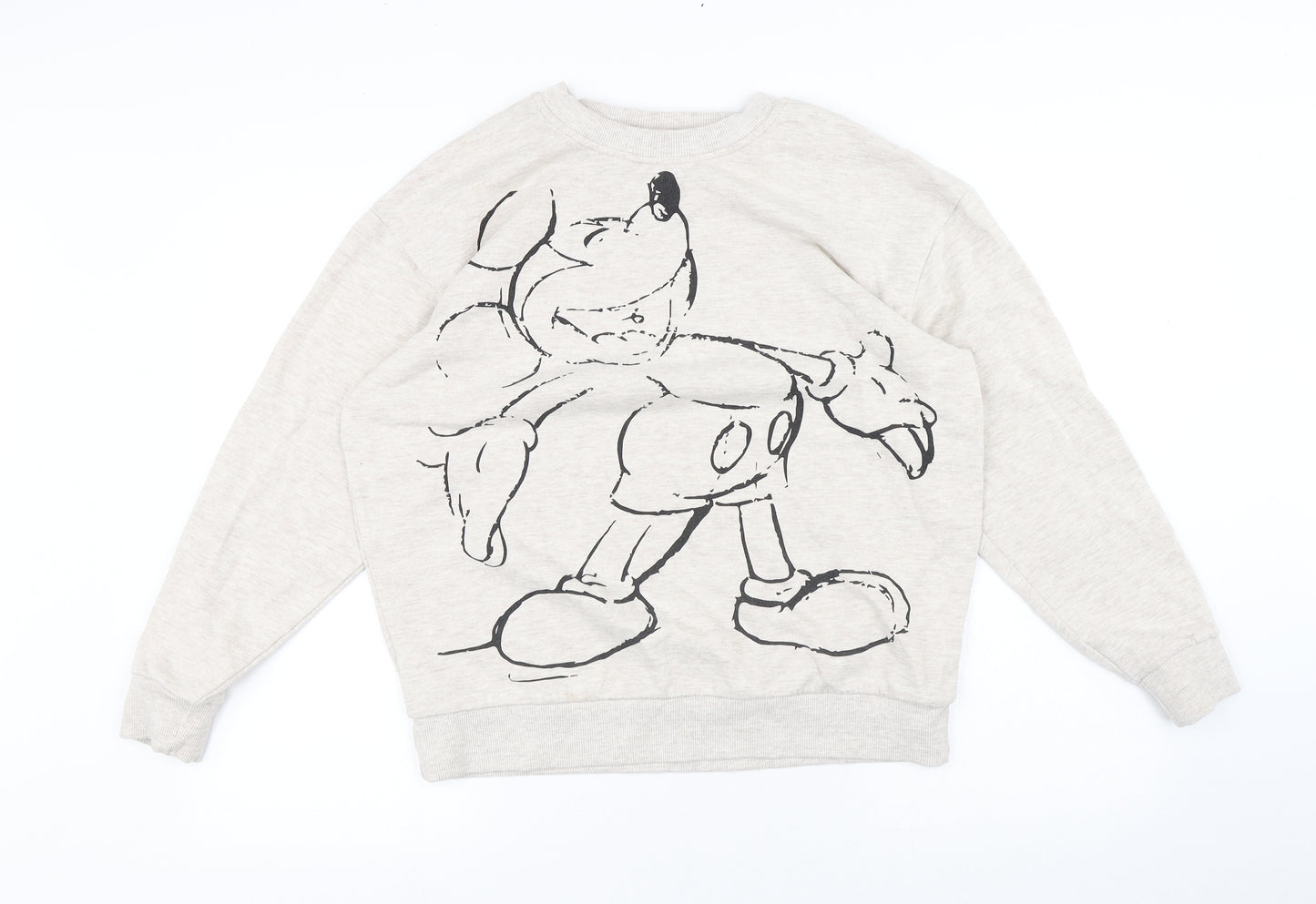 George Womens White Cotton Pullover Sweatshirt Size M - Mickey Mouse