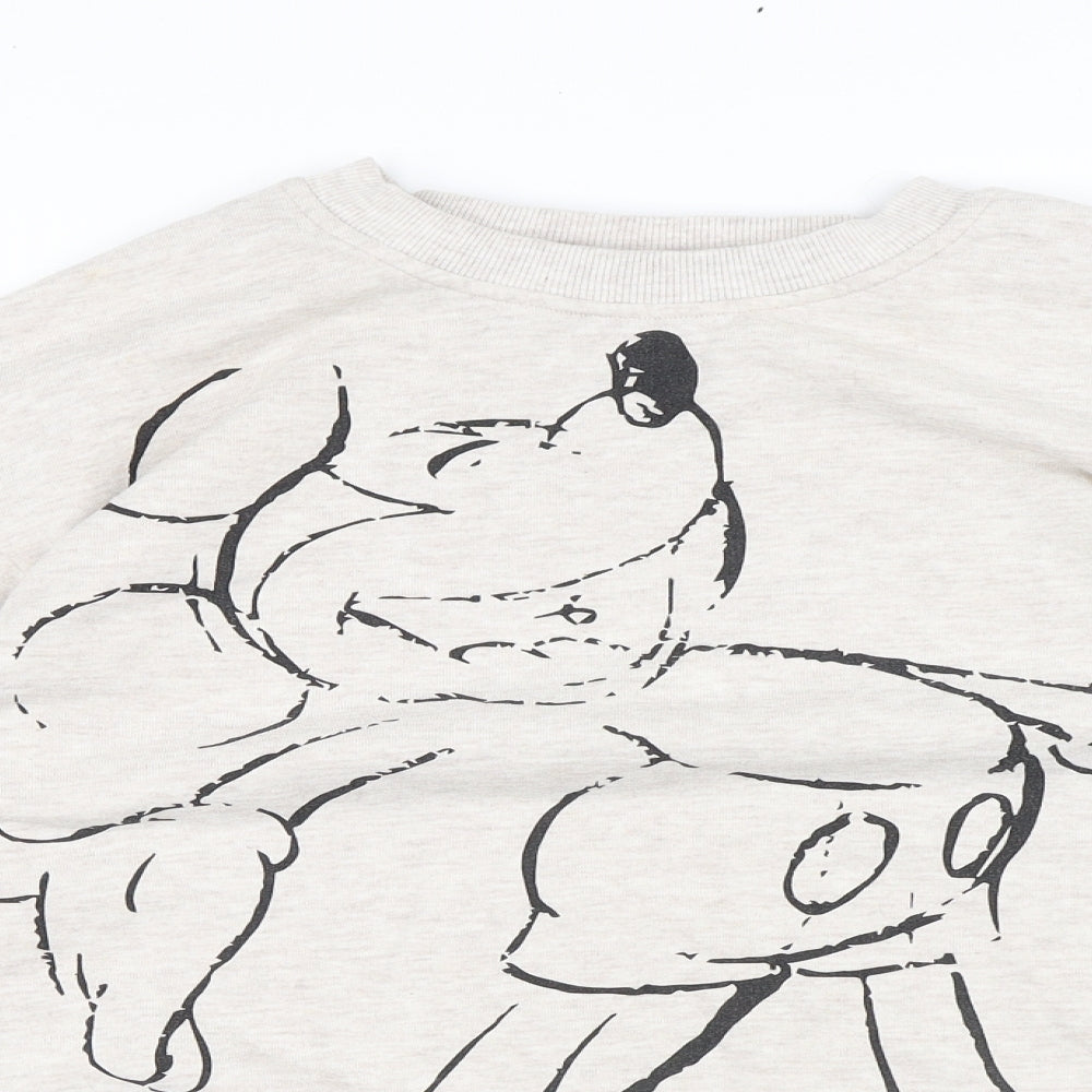 George Womens White Cotton Pullover Sweatshirt Size M - Mickey Mouse