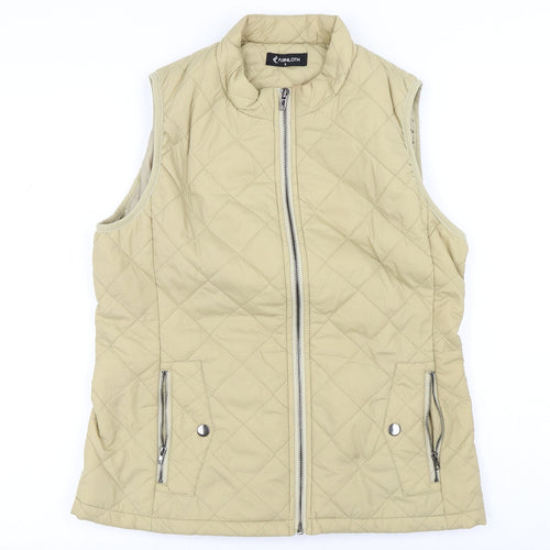 Fuinloth Womens Beige Puffer Jacket Coat Size S Zip