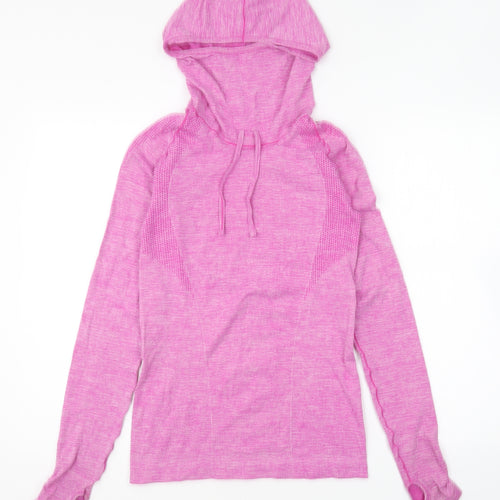 Preworn Womens Pink Nylon Pullover Hoodie Size S Pullover