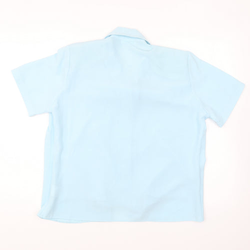 Tiffany Womens Blue Polyester Basic Button-Up Size 12 Collared