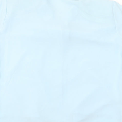 Tiffany Womens Blue Polyester Basic Button-Up Size 12 Collared