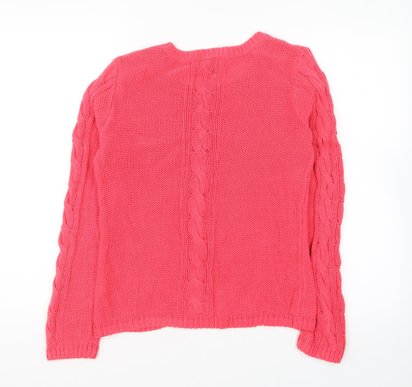 H&M Womens Pink Round Neck Cotton Pullover Jumper Size S