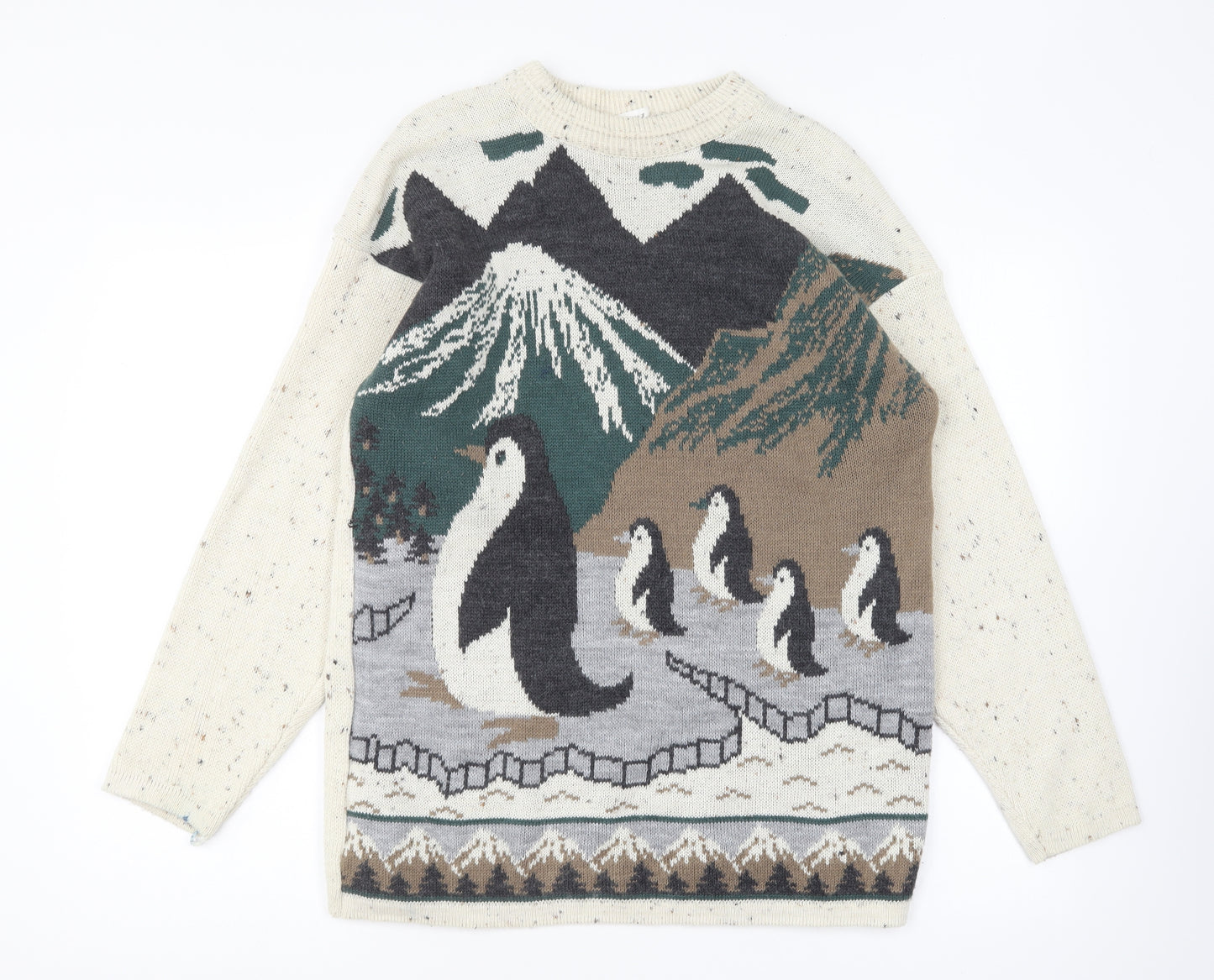 Rare Orchid Womens Beige Round Neck Acrylic Pullover Jumper Size 16