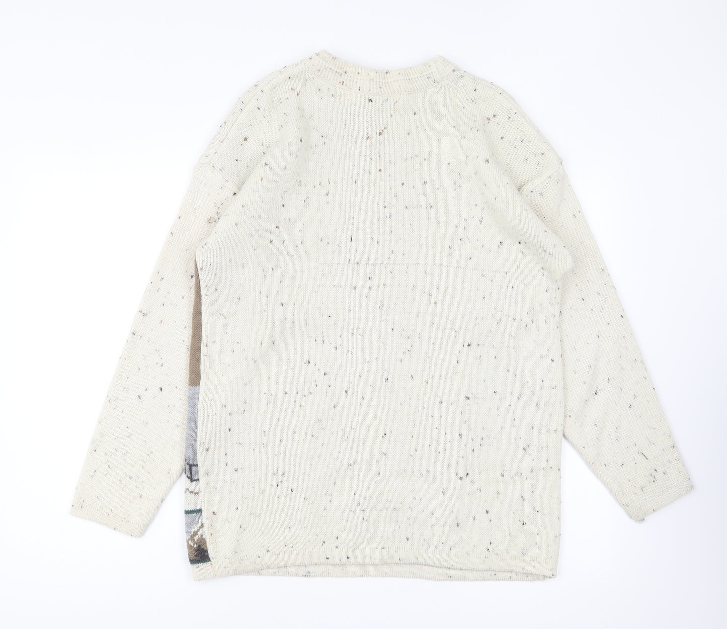 Rare Orchid Womens Beige Round Neck Acrylic Pullover Jumper Size 16