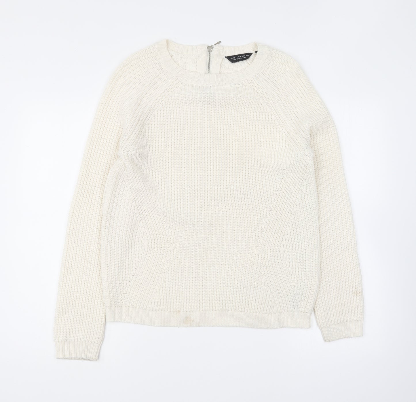 Dorothy Perkins Womens Beige Round Neck Acrylic Pullover Jumper Size 10