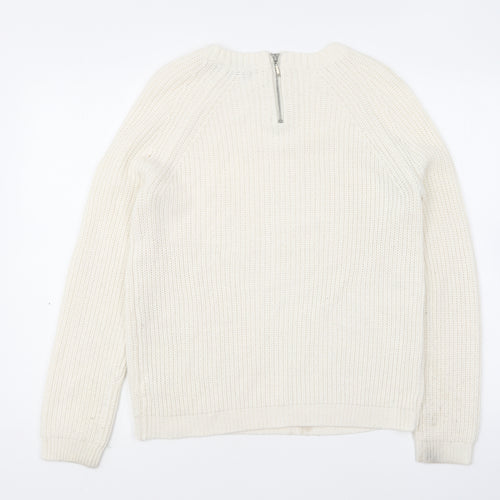 Dorothy Perkins Womens Beige Round Neck Acrylic Pullover Jumper Size 10