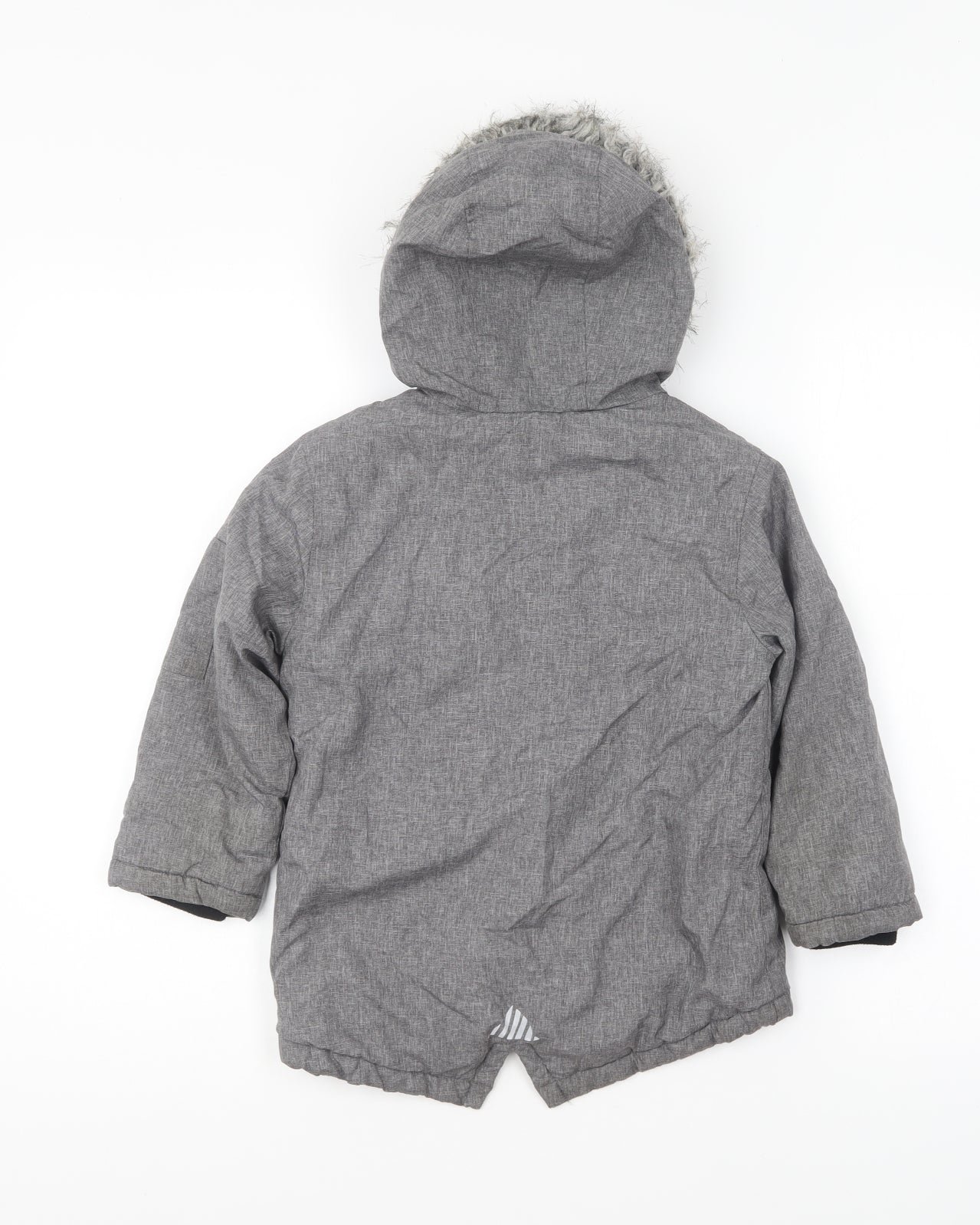 Primark Boys Grey Parka Coat Size 4-5 Years Zip