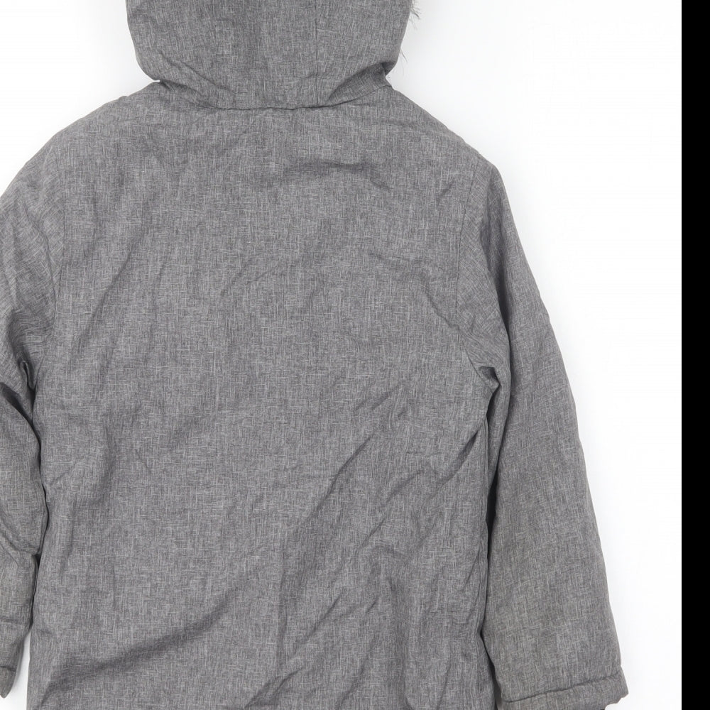 Primark Boys Grey Parka Coat Size 4-5 Years Zip