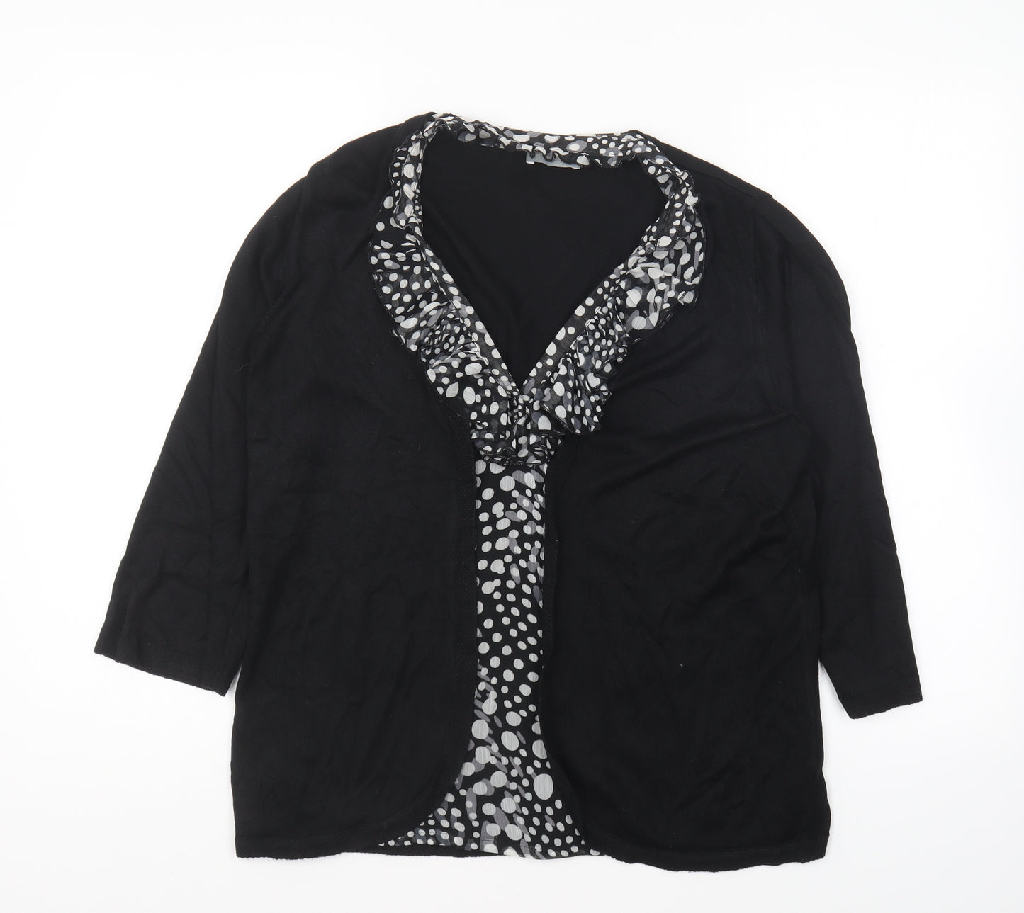 Per Una Womens Black V-Neck Viscose Pullover Jumper Size 16