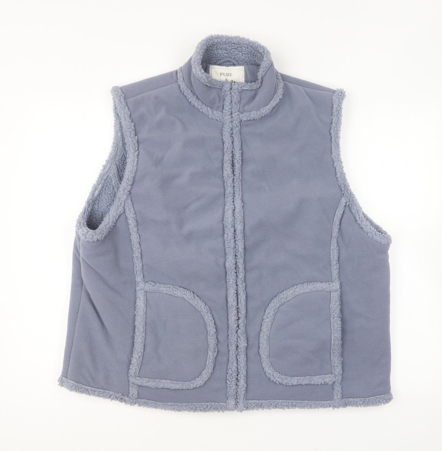 Pure & Natural Womens Blue Gilet Jacket Size 22 Zip