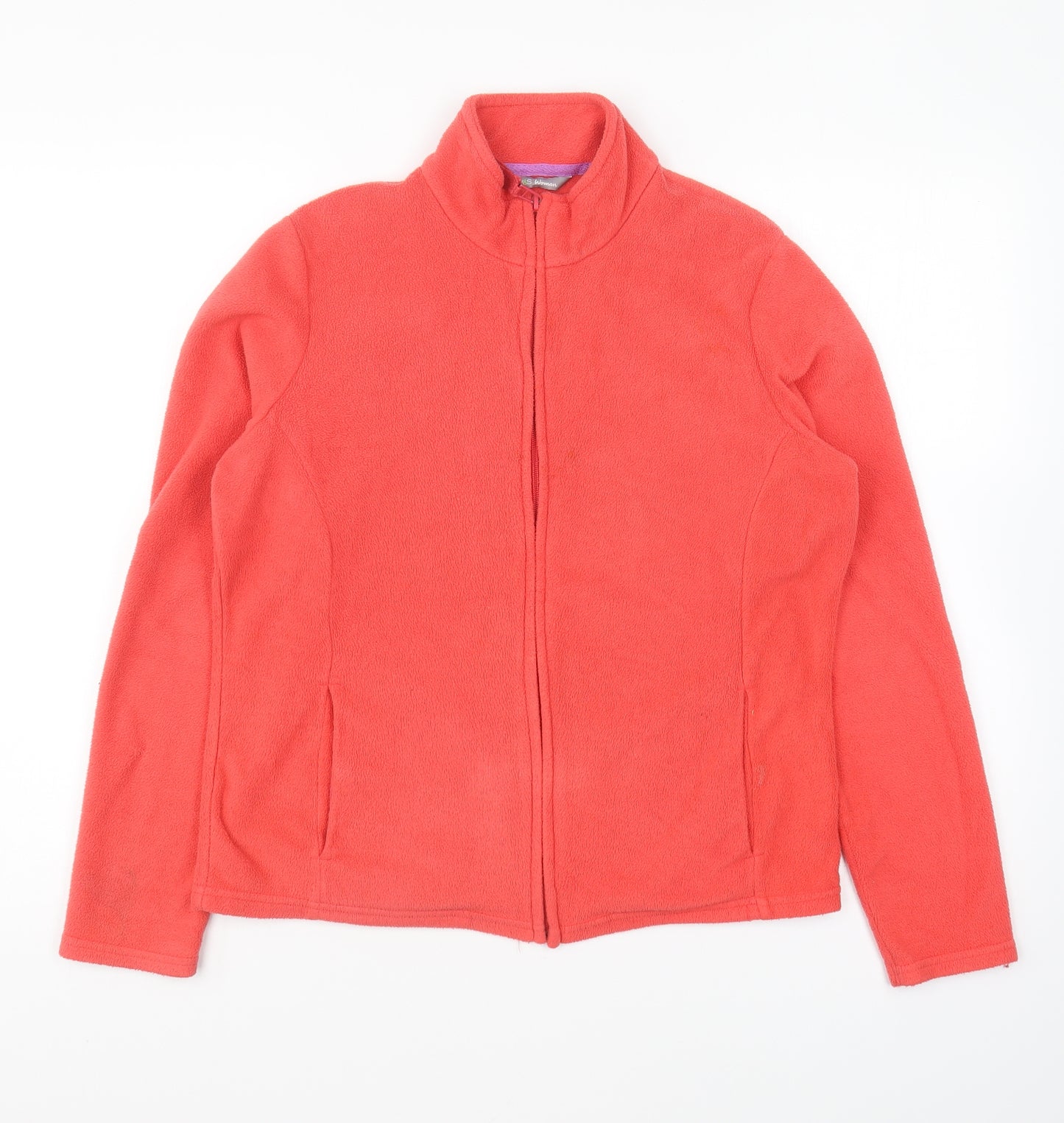 Marks and Spencer Womens Red Polyester Full Zip Sweatshirt Size 14 Zip