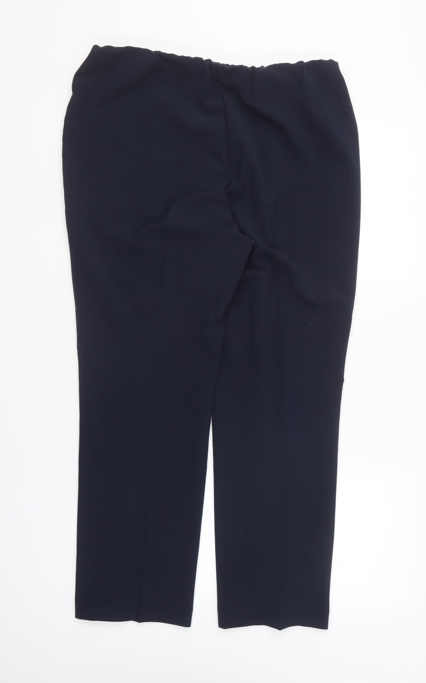 Bonmarché Womens Blue Polyester Trousers Size 14 L26 in Regular