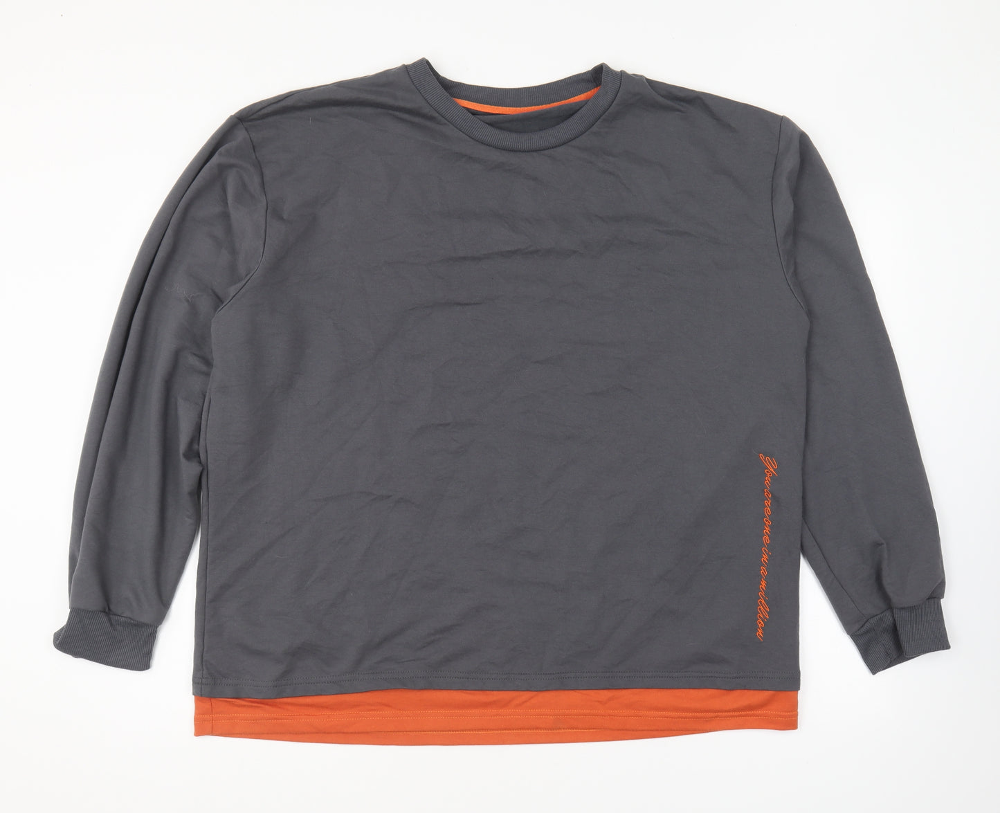 SheIn Womens Grey Cotton Pullover Sweatshirt Size XL Pullover