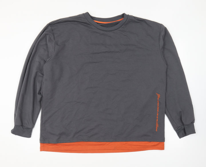 SheIn Womens Grey Cotton Pullover Sweatshirt Size XL Pullover