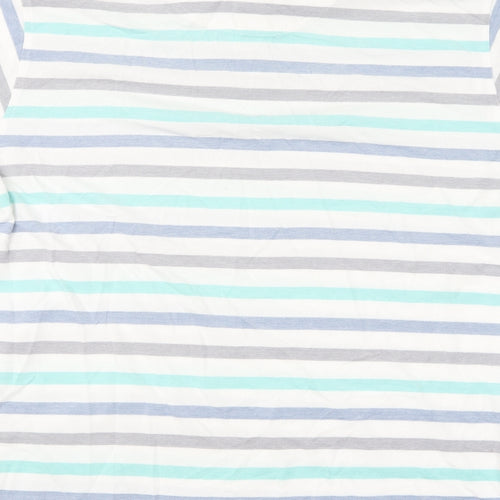 Colin Montgomore Mens Blue Striped Cotton Polo Size M Collared Pullover