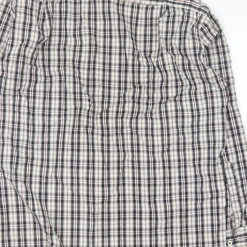 CASAMODA Mens Multicoloured Plaid Cotton Button-Up Size L Collared Button