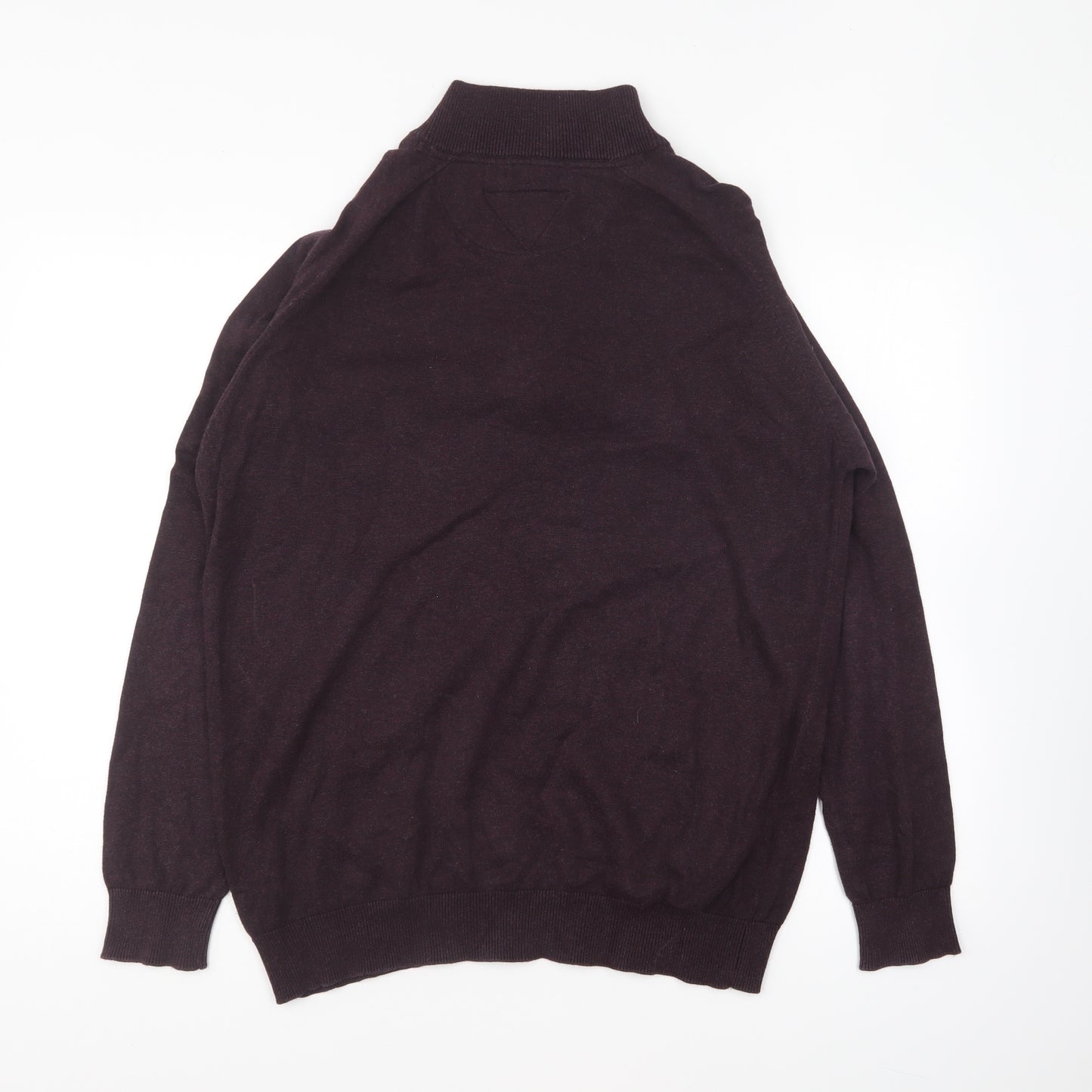 Threadbare Mens Purple Collared Cotton Pullover Jumper Size L